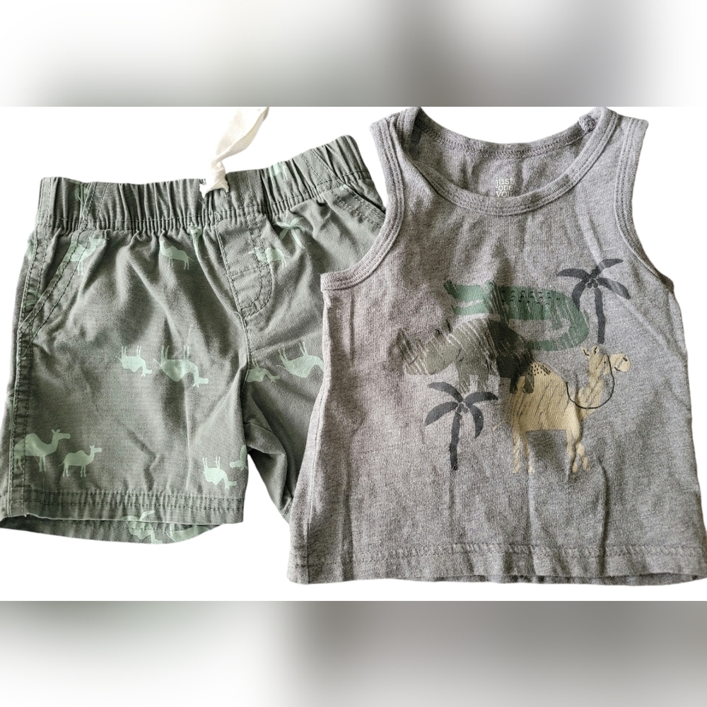 Carter's boys cotton palm short and tank set 18 months